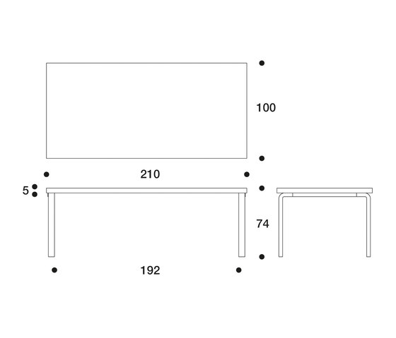 Aalto table rectangular 86 | Esstische | Artek