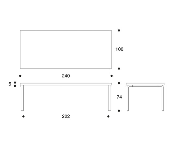 Aalto table rectangular 86 | Mesas comedor | Artek