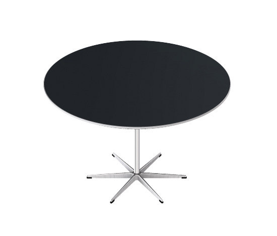 Circular | Dining table | A825 | Black laminate | Polished/ satin polished aluminum | Dining tables | Fritz Hansen