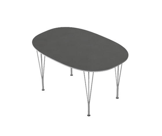 Superellipse™ | Dining table | B611 | Black laminate | Chrome span legs | Tables de repas | Fritz Hansen