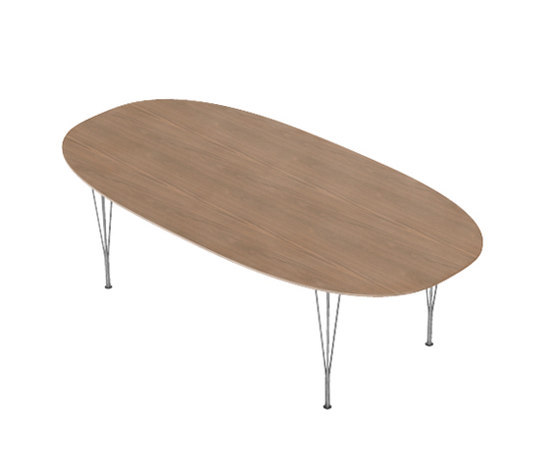 Superellipse™ | Dining table | B614 | Walnut veneer | Chrome span legs | Tavoli pranzo | Fritz Hansen