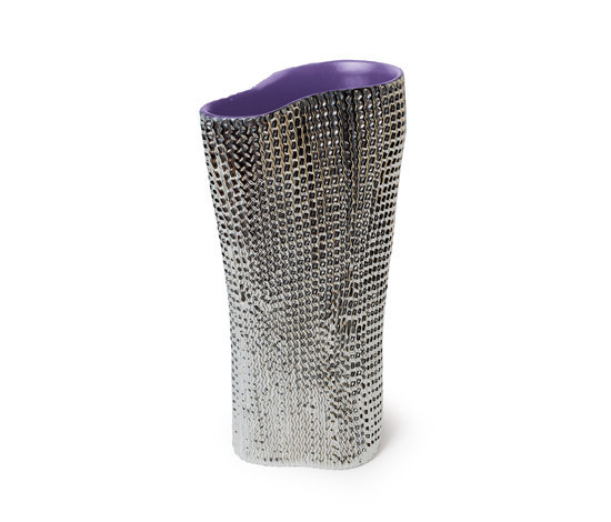 Cardboard Vase Platinum and violet | Vasen | Skitsch by Hub Design