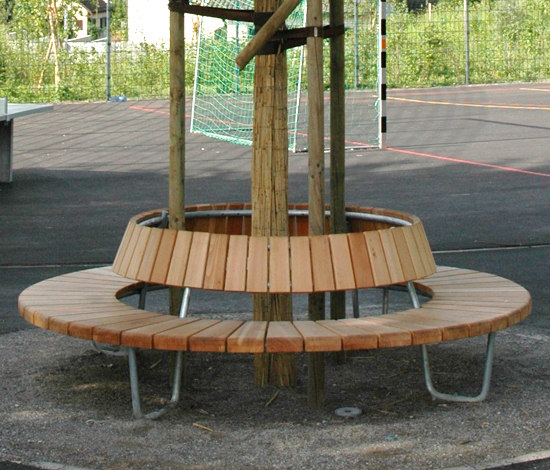 Round bench with backrest | Benches | BURRI