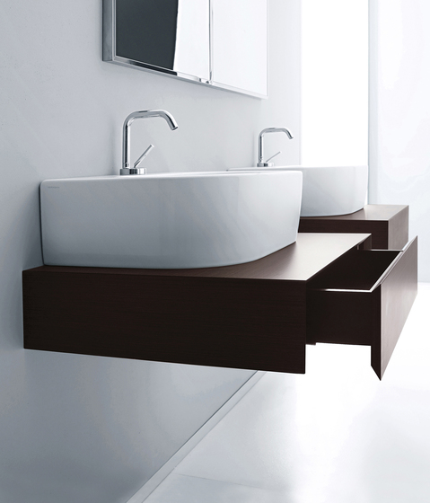 Units Wengè wall hung furniture 70 with 1 drawer | Meubles muraux salle de bain | Kerasan