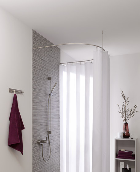 Barra de cortina de ducha semicircular, curva y alargada 100 cmx80 cm | Barras para cortinas de ducha | PHOS Design