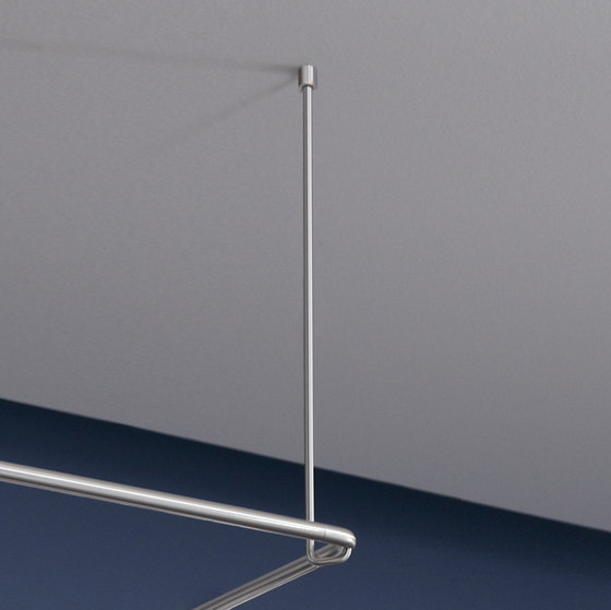 Shower curtain rail L-shaped, 100x100 cm screwed | Shower curtain rails | PHOS Design