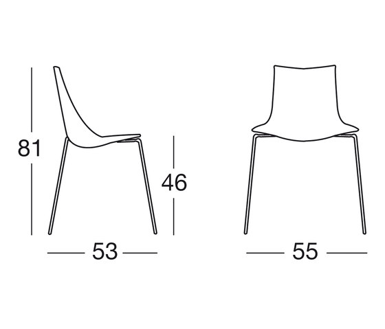 Wave 4-leg frame | Chaises | SCAB Design
