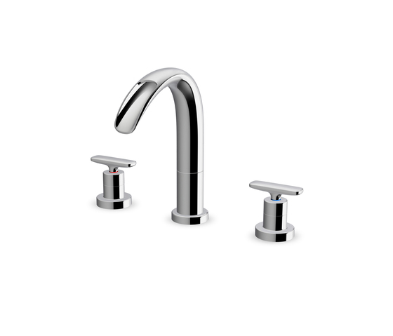 Curveprime | 2 handles basin 3-holes mixer | Wash basin taps | LAUFEN BATHROOMS