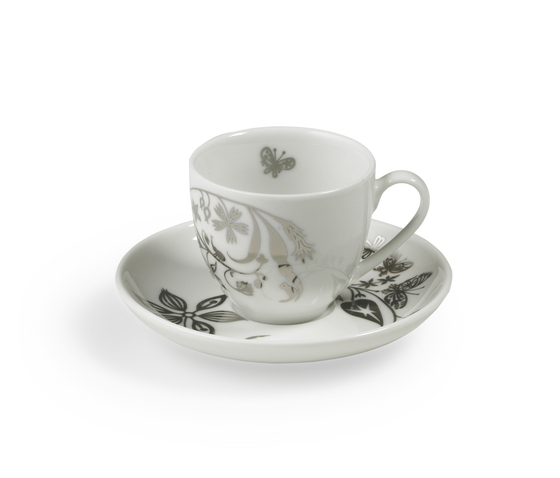 TABLESTORIES PLATINUM espresso cup with saucer "Butterfly Play" | Vajilla | Authentics