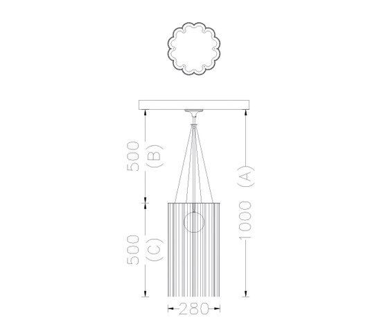 Scalloped Cropped 280 Pendant Lamp | Suspensions | Willowlamp