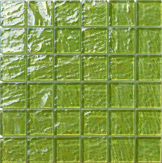 Onde 48x48 Verde Q | Mosaici vetro | Mosaico+