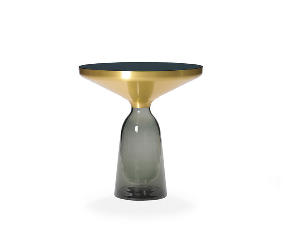 Bell Side Table brass-glass-grey | Tables d'appoint | ClassiCon