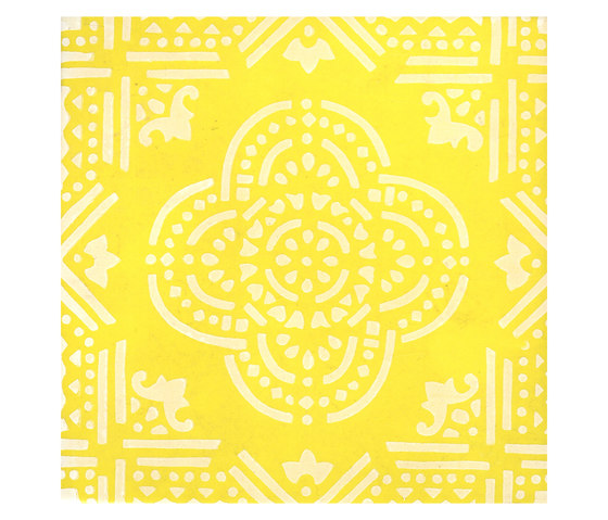 Madras Fondo bianco decoro giallo | Carrelage céramique | La Riggiola