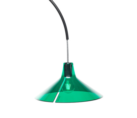 Jupe | conic diffuser green | Suspended lights | Skitsch by Hub Design