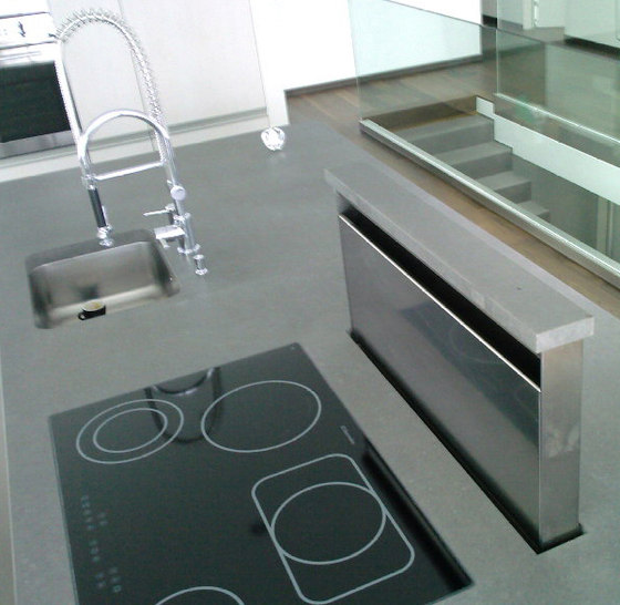 Küchenarbeitsplatte Ausschnittvarianten | Küchenspülbecken | OGGI Beton