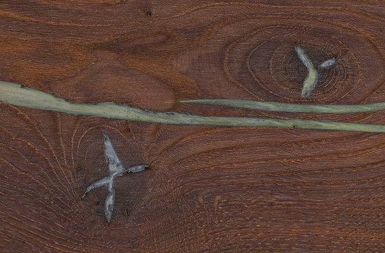 mafi CHÊNE Corail Vulcano argenté avec noeuds lame large. brossé  |  huilé nature | Planchers bois | mafi