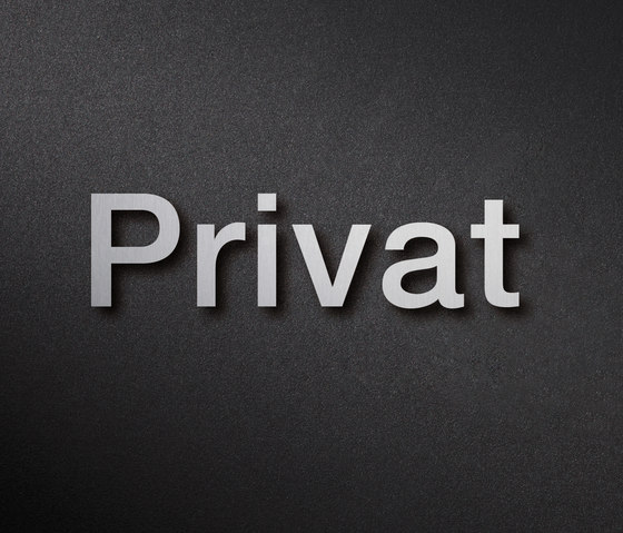 Scritta PRIVAT, 40 mm o 60 mm, autoadesiva | Pittogrammi / Cartelli | PHOS Design