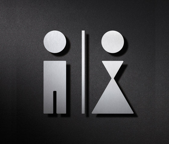 WC pictogramas hombres, mujeres con línea divisoria | Pictogramas | PHOS Design
