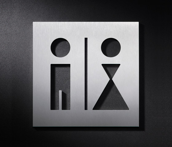 Panneau WC hommes et femmes avec trait de séparation | Pictogrammes / Symboles | PHOS Design