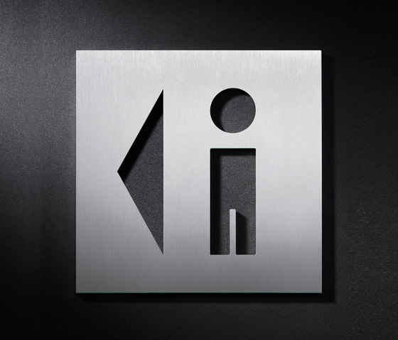 WC Schild Kombination Herren, Links | Piktogramme / Beschriftungen | PHOS Design
