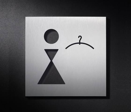 Panneau de signalisation vestiaire dames | Pictogrammes / Symboles | PHOS Design