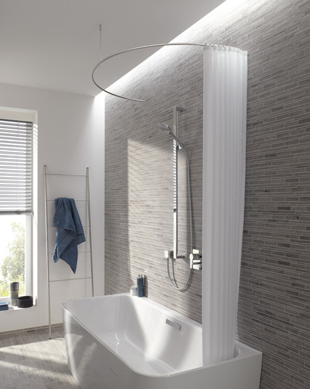 Barre de rideau de douche pour baignoire courbée en demi-cercle | Tringles à rideaux de douche | PHOS Design