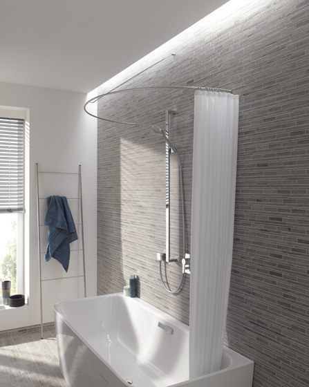 Shower curtain rail for bathtub curved as a semicircle | Shower curtain rails | PHOS Design