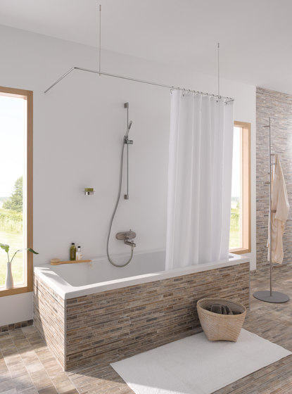 Shower curtain rail U-shape bathtub 70x170x70 cm screwed | Shower curtain rails | PHOS Design