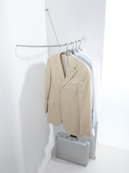 Small corner wall coat rack, curved as a quarter circle - 30 cm deep | Coat racks | PHOS Design