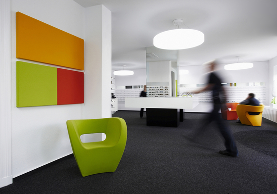 ACOUSTIC COLOR FIELDS | Colorful waiting combinations | Sound absorbing objects | Création Baumann