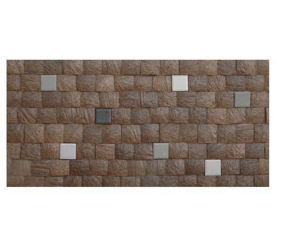 Cocomosaic tiles espresso grain with ceramic mix 102 | Dalles en coco | Cocomosaic