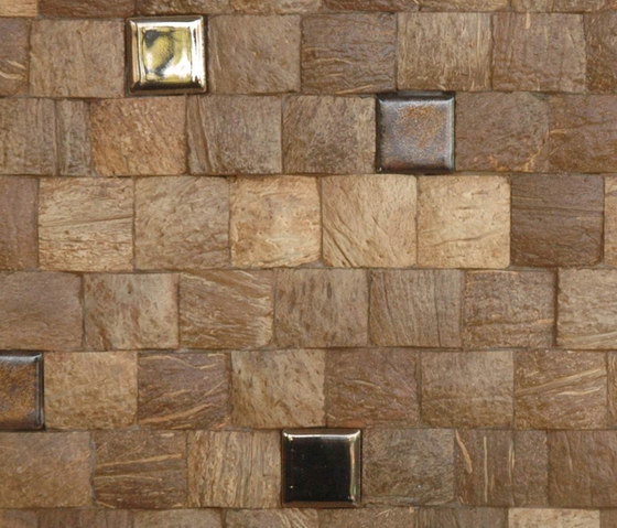 Cocomosaic tiles natural grain with ceramic | Mosaïques en coco | Cocomosaic