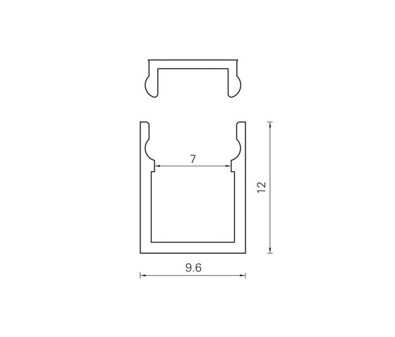 Aluminium Profile 9.6 x 12.0 mm | Wandleuchten | UNEX