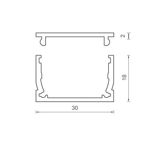 Aluminium Profiles 30.0 x 18.0 mm | Lampade parete | UNEX