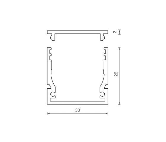 Aluminium Profile 30.0 x 28.0 mm | Wandleuchten | UNEX