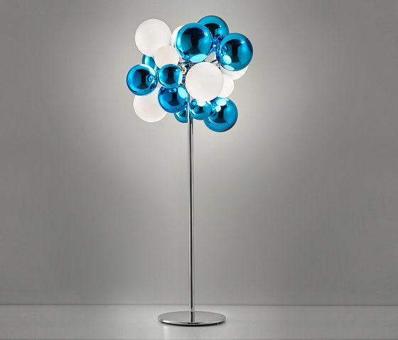 Digit Chandelier | Standing | mirrored aquamarine | Lampade piantana | Babled