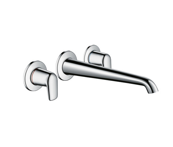 AXOR Bouroullec 3-hole basin mixer for concealed installation and wall mounting with spout 245 mm with lever handles DN15 | Wash basin taps | AXOR