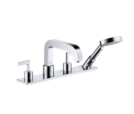 AXOR Citterio 4-Hole Rim-Mounted Bath Mixer with lever handles and plate DN15 | Bath taps | AXOR