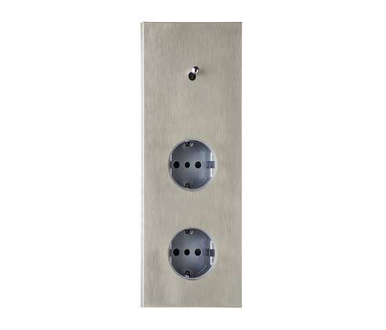 Sydney NB nickel brossé | Switches with integrated sockets (Schuko) | Luxonov