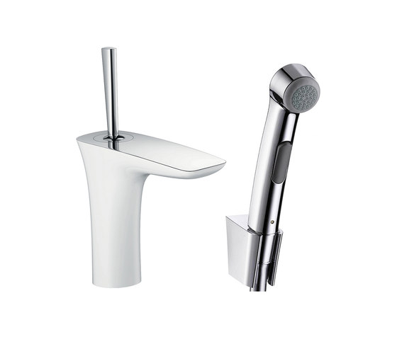 hansgrohe Bidette 1jet hand shower/ PuraVida single lever basin mixer set 1.60 m | Wash basin taps | Hansgrohe