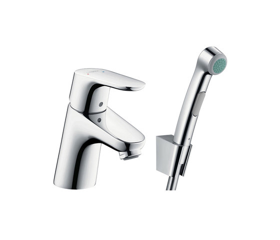 hansgrohe Focus Bidette 1jet hand shower/ Focus 70 single lever basin mixer set 1.60 m | Wash basin taps | Hansgrohe