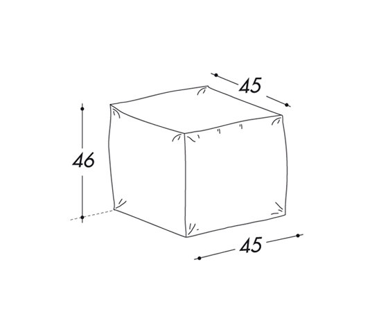 Pouf Basic quadrato piccolo | Poufs / Polsterhocker | Bolzan Letti