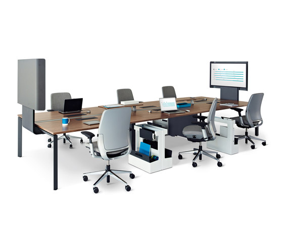 FrameOne Bench with media:scape | Contract tables | Steelcase