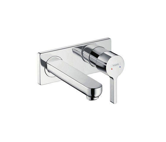 hansgrohe Metris S Single lever basin mixer for concealed installation with spout 165 mm wall-mounted | Wash basin taps | Hansgrohe