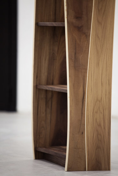Structures de meubles | étagères en noyer avec inserts en érable | Panneaux de bois | Boleform