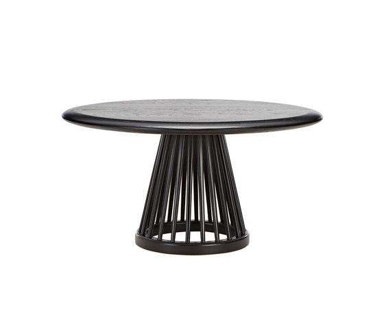 Fan Table Black Base Black Oak Top 900mm | Coffee tables | Tom Dixon