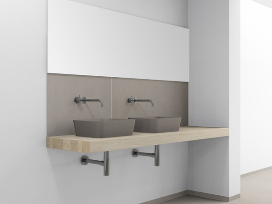 Console basin | Design Nr. 1000 – Eiche weiß geölt | Panneaux de bois | Absolut Bad