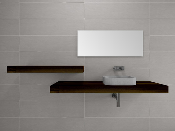 Console basin | Design Nr. 1001 – Eiche geräuchert geölt | Wood panels | Absolut Bad