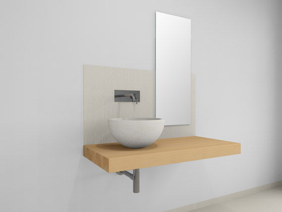 Console basin | Design Nr. 1003 – Buche geölt | Wood panels | Absolut Bad