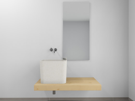 Console basin | Design Nr. 1004 – Ahorn geölt | Wood panels | Absolut Bad